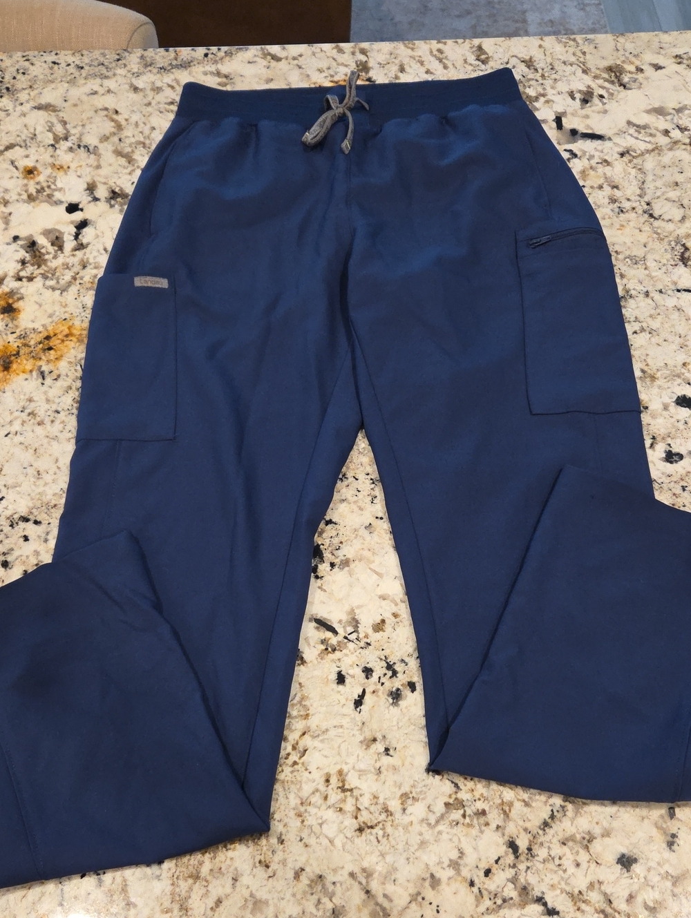 Landau Navy Blue Utility Scrub Pants with Drawstring Size Small